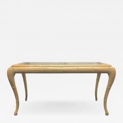 Hollywood Regency Cerused Console w Beveled Glass Top - 1841453