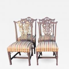 Hollywood Regency Chinese Chippendale Style Purple Pastel Dining Chairs - 1656322