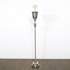 Hollywood Regency Chrome Floor Lamp with Crystal Tear Drop Embellishments - 1733293