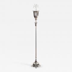 Hollywood Regency Chrome Floor Lamp with Crystal Tear Drop Embellishments - 1734228