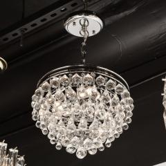 Hollywood Regency Crystal Graduated Teardrop Chandelier with Chrome Fittings - 1950021