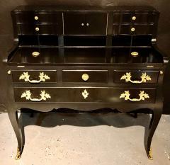 Hollywood Regency Ebony Ladies Desk Louis XV Style Stamped Jansen - 2972534