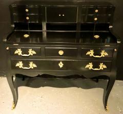Hollywood Regency Ebony Ladies Desk Louis XV Style Stamped Jansen - 2972536