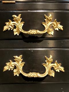 Hollywood Regency Ebony Ladies Desk Louis XV Style Stamped Jansen - 2972541