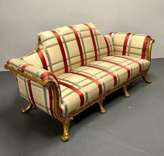Hollywood Regency Eccentric Giltwood Carved Sofa Settee Satin - 2808660