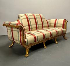 Hollywood Regency Eccentric Giltwood Carved Sofa Settee Satin - 2808662
