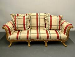 Hollywood Regency Eccentric Giltwood Carved Sofa Settee Satin - 2808663