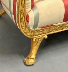 Hollywood Regency Eccentric Giltwood Carved Sofa Settee Satin - 2808667