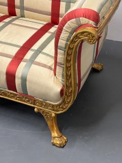 Hollywood Regency Eccentric Giltwood Carved Sofa Settee Satin - 2808669