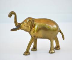 Hollywood Regency Elephant Form Brass Sculpture - 3708649