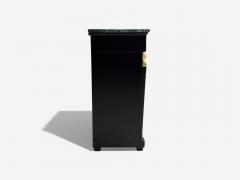 Hollywood Regency Empire Style Satin Black Wood Bronze Credenza 1940s - 4093477