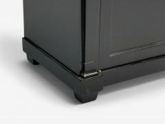 Hollywood Regency Empire Style Satin Black Wood Bronze Credenza 1940s - 4093487