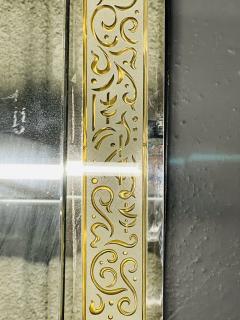 Hollywood Regency Etched Frosted Glass Framed Bevelled Wall or Console Mirror - 3014539