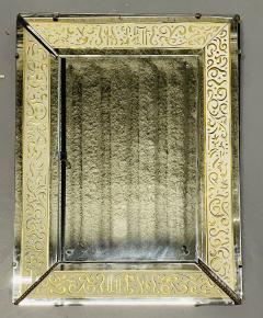 Hollywood Regency Etched Frosted Glass Framed Bevelled Wall or Console Mirror - 3014542