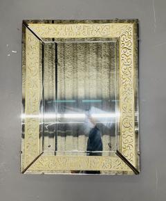 Hollywood Regency Etched Frosted Glass Framed Bevelled Wall or Console Mirror - 3014543