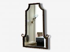 Hollywood Regency Faux Bamboo Gilt Metal Pagoda Form Wall Mirrors USA 1960s - 4110107