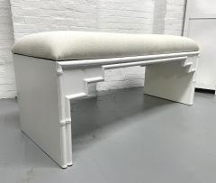 Hollywood Regency Faux Bamboo Upholstered Bench - 2989295