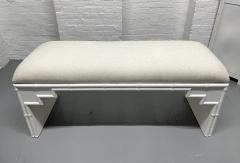 Hollywood Regency Faux Bamboo Upholstered Bench - 2989296