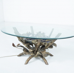 Hollywood Regency Faux Bamboo lightning Coffee Table attributed to Jacques Duval - 4384771