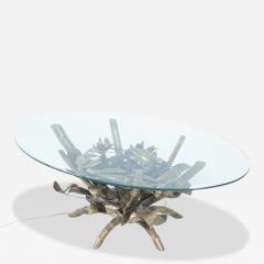 Hollywood Regency Faux Bamboo lightning Coffee Table attributed to Jacques Duval - 4384868