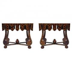 Hollywood Regency Faux Tortoise Shell End Tables or Oversized Night Stands - 3442389