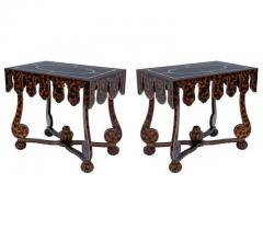 Hollywood Regency Faux Tortoise Shell End Tables or Oversized Night Stands - 3442473