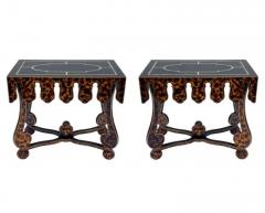 Hollywood Regency Faux Tortoise Shell End Tables or Oversized Night Stands - 3442477