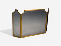 Hollywood Regency Fire Screen Solid Bronze Metal Mesh USA 1940s - 4134988