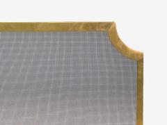Hollywood Regency Fire Screen Solid Bronze Metal Mesh USA 1940s - 4134991
