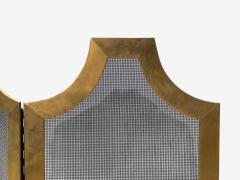 Hollywood Regency Fire Screen Solid Bronze Metal Mesh USA 1940s - 4134992