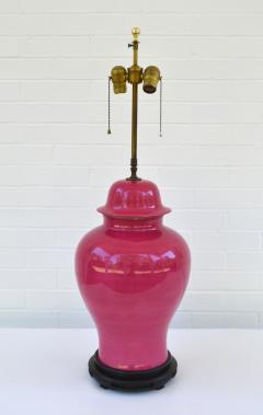 Hollywood Regency Fuchsia Glazed Ceramic Table Lamp - 3721127