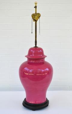 Hollywood Regency Fuchsia Glazed Ceramic Table Lamp - 3721128