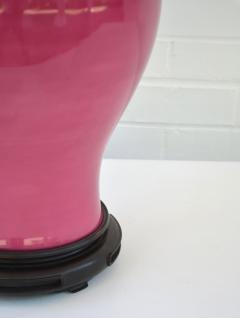 Hollywood Regency Fuchsia Glazed Ceramic Table Lamp - 3721133