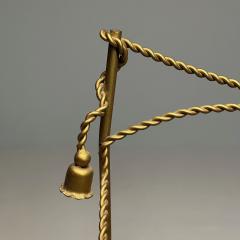 Hollywood Regency Gilt Bronze Magazine Rack Rope an Tassel Form - 3397889