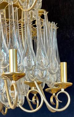 Hollywood Regency Gilt Bronze and Crystal Chandelier - 2941173