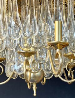 Hollywood Regency Gilt Bronze and Crystal Chandelier - 2941174