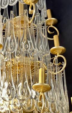 Hollywood Regency Gilt Bronze and Crystal Chandelier - 2941177
