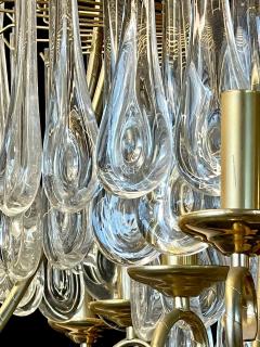 Hollywood Regency Gilt Bronze and Crystal Chandelier - 2941180