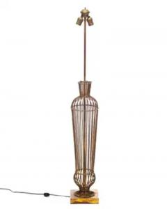 Hollywood Regency Gilt Iron Tall Lamps c 1960s - 3928445