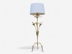 Hollywood Regency Gilt Metal Floral Floor Lamp France 1960s - 4318847