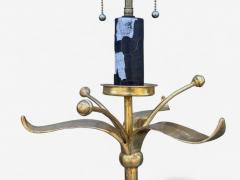 Hollywood Regency Gilt Metal Floral Floor Lamp France 1960s - 4318850