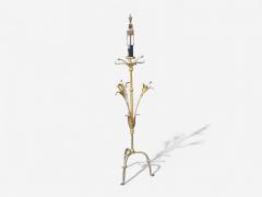 Hollywood Regency Gilt Metal Floral Floor Lamp France 1960s - 4318853