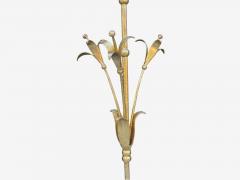Hollywood Regency Gilt Metal Floral Floor Lamp France 1960s - 4318854