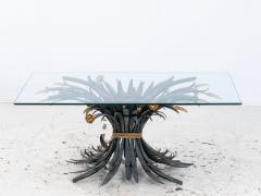 Hollywood Regency Gilt Metal Sheaf of Wheat Coffee Table France Mid 20th C  - 4576543
