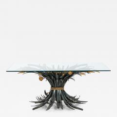 Hollywood Regency Gilt Metal Sheaf of Wheat Coffee Table France Mid 20th C  - 4576550
