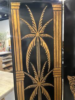 Hollywood Regency Gilt Palm and Cheetahs Folding Screen - 4132151