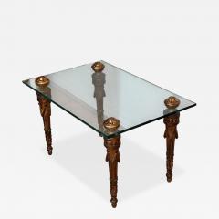 Hollywood Regency Giltwood Glass Side Table - 4248562