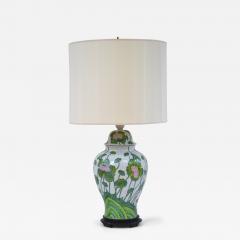 Hollywood Regency Ginger Jar Form Ceramic Table Lamp - 3679580