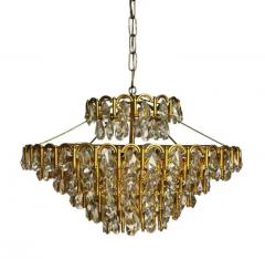 Hollywood Regency Glam Brass Gold Gilded French or Italian Crystal Chandelier - 3663062
