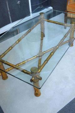 Hollywood Regency Gold Bamboo coffee Table - 1803493